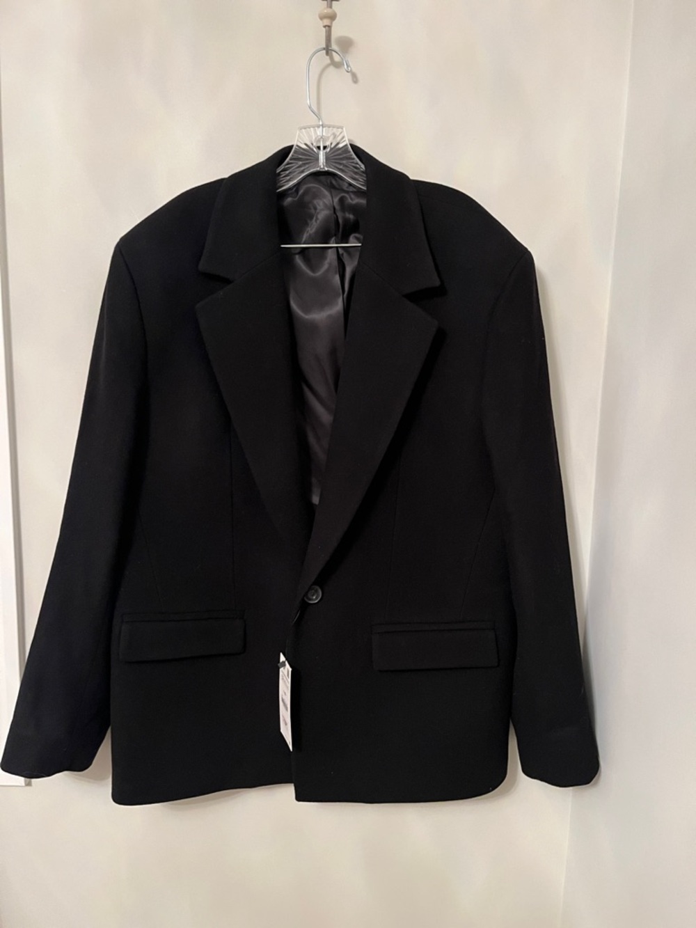 Zara Black Single-Button Coat